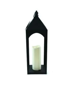 Enchanted Garden™ 19.3" Black Metal LED Lantern