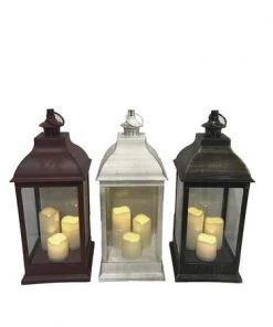 Enchanted Garden™ 23.6" Resin Lantern With LED Candles - Assorted Styles