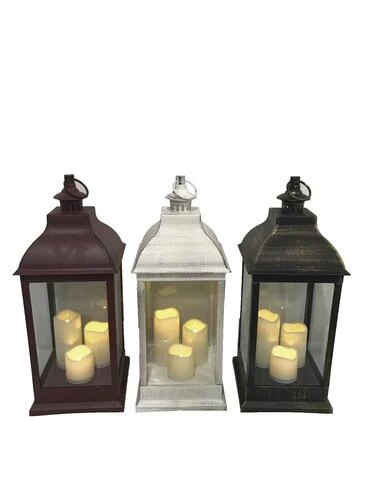 Enchanted Garden™ 23.6" Resin Lantern With LED Candles - Assorted Styles 3 Enchanted Garden™ 23.6" Resin Lantern With LED Candles - Assorted Styles