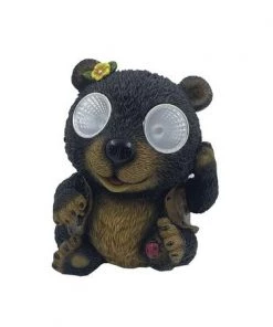 Enchanted Garden™ 6.5" Solar Eyed Bear Statue