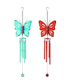 Enchanted Garden 24" Metal Butterfly Wind Chime - Assorted Styles