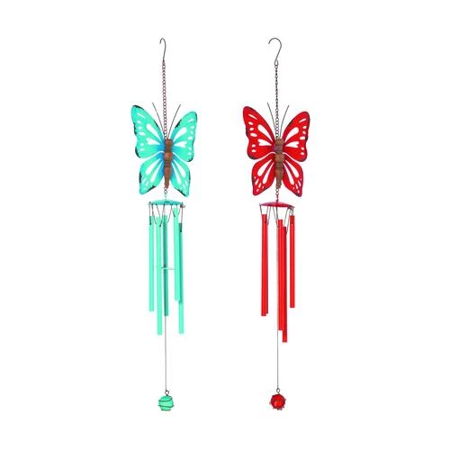Enchanted Garden 24" Metal Butterfly Wind Chime - Assorted Styles 6 Enchanted Garden 24" Metal Butterfly Wind Chime - Assorted Styles - Image 4