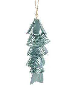 Enchanted Garden® 8.25" Stoneware Green Fish Wind Chime