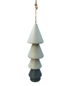 Enchanted Garden® 10.5" Stoneware Blue Tree Shaped Wind Chime