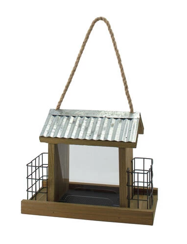 Enchanted Garden® Small Rustic Bird Feeder With Suet Cages 3 Enchanted Garden® Small Rustic Bird Feeder With Suet Cages