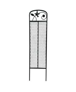 Enchanted Garden™ 12"W X 48"H Bird & Leaf Steel Planter Trellis