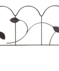 Enchanted Garden™ 11"H X 15"W Leaf Steel Black Garden Border Fence