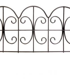 Enchanted Garden™ 11"H X 15"W Scroll Steel Black Garden Border Fence