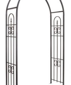 Enchanted Garden 50"W X 90"H Black Steel Broadway Arbor
