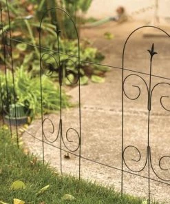 Enchanted Garden™ 2'8"H X 8'W Finial Steel Black Garden Border Fence -Enchanted Garden Sale 89373.1713328 SCENE