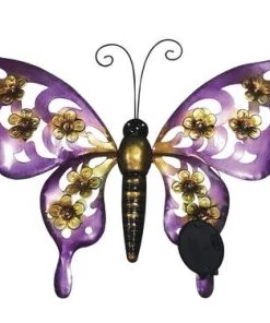 Enchanted Garden™ 18.5" Metal Solar Butterfly Outdoor Wall Art - Assorted Styles -Enchanted Garden Sale AS201704784 A