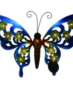 Enchanted Garden™ 18.5" Metal Solar Butterfly Outdoor Wall Art - Assorted Styles -Enchanted Garden Sale AS201704784 B