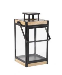 Enchanted Garden™ 15.1" Natural Wood & Metal Lantern