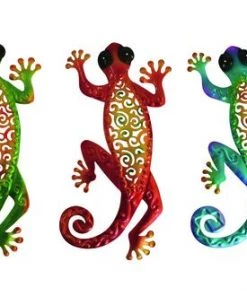 Enchanted Garden™ 10" Metal Gecko Outdoor Wall Art - Assorted Styles