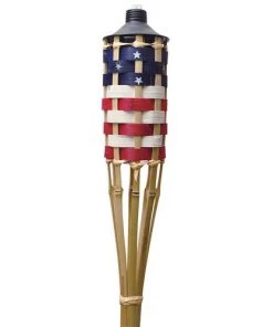 Enchanted Garden™ 60" Stars And Stripes Bamboo Patio Torch