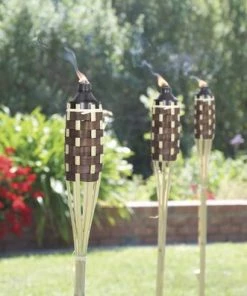 Enchanted Garden™ 60" Bamboo Patio Torch -Enchanted Garden Sale Y7152Scene