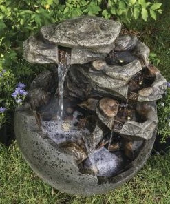 Enchanted Garden™ 23.62" Tiered Riverview Park Outdoor Water Fountain -Enchanted Garden Sale Y95887scene